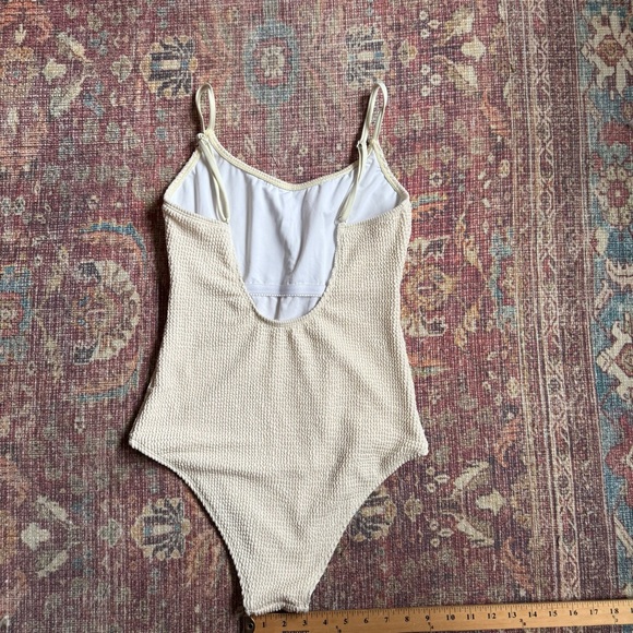 Geode Medium Cream Textured One-Piece Swimsuit - Picture 6 of 9